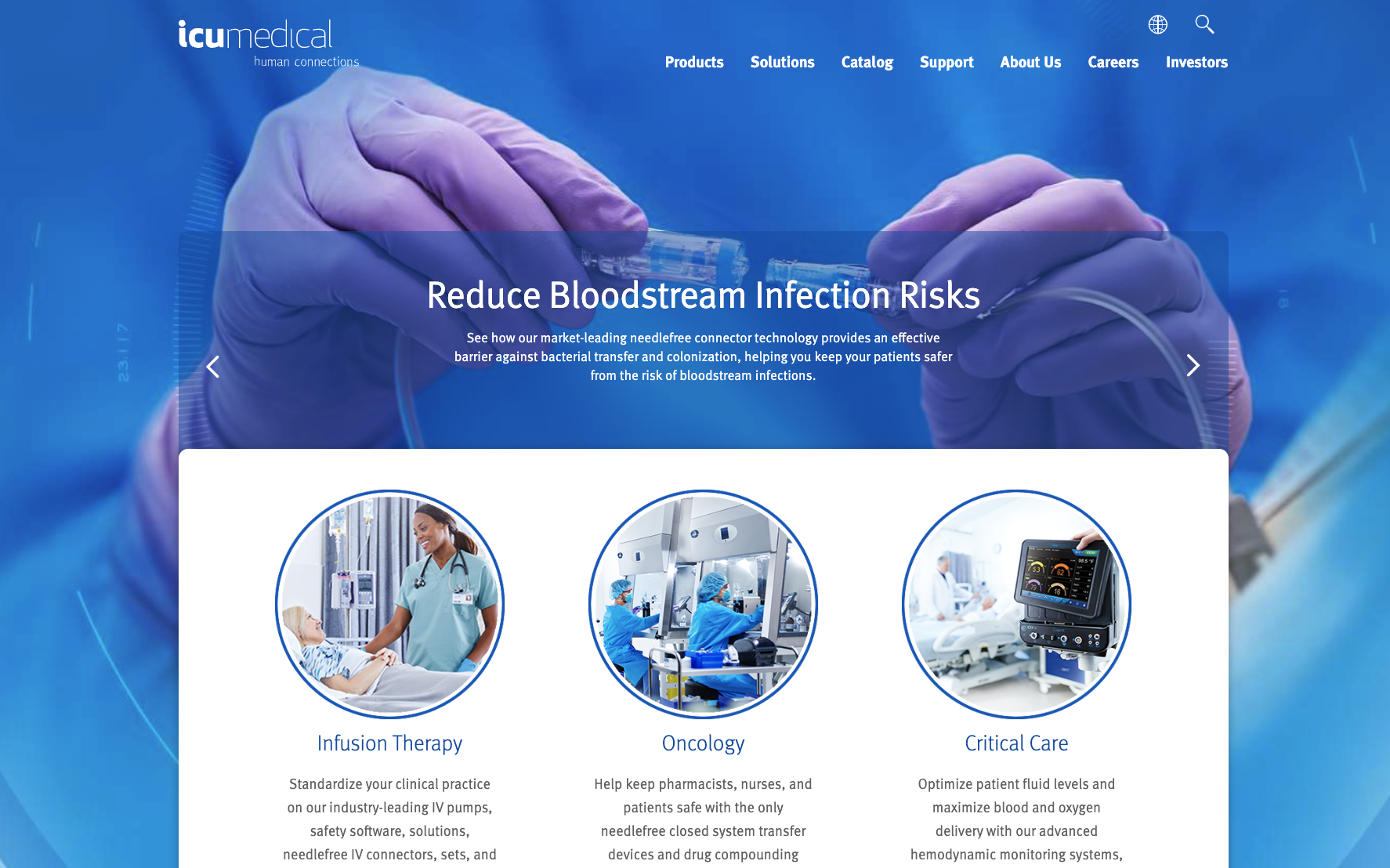 ICU Medical homepage