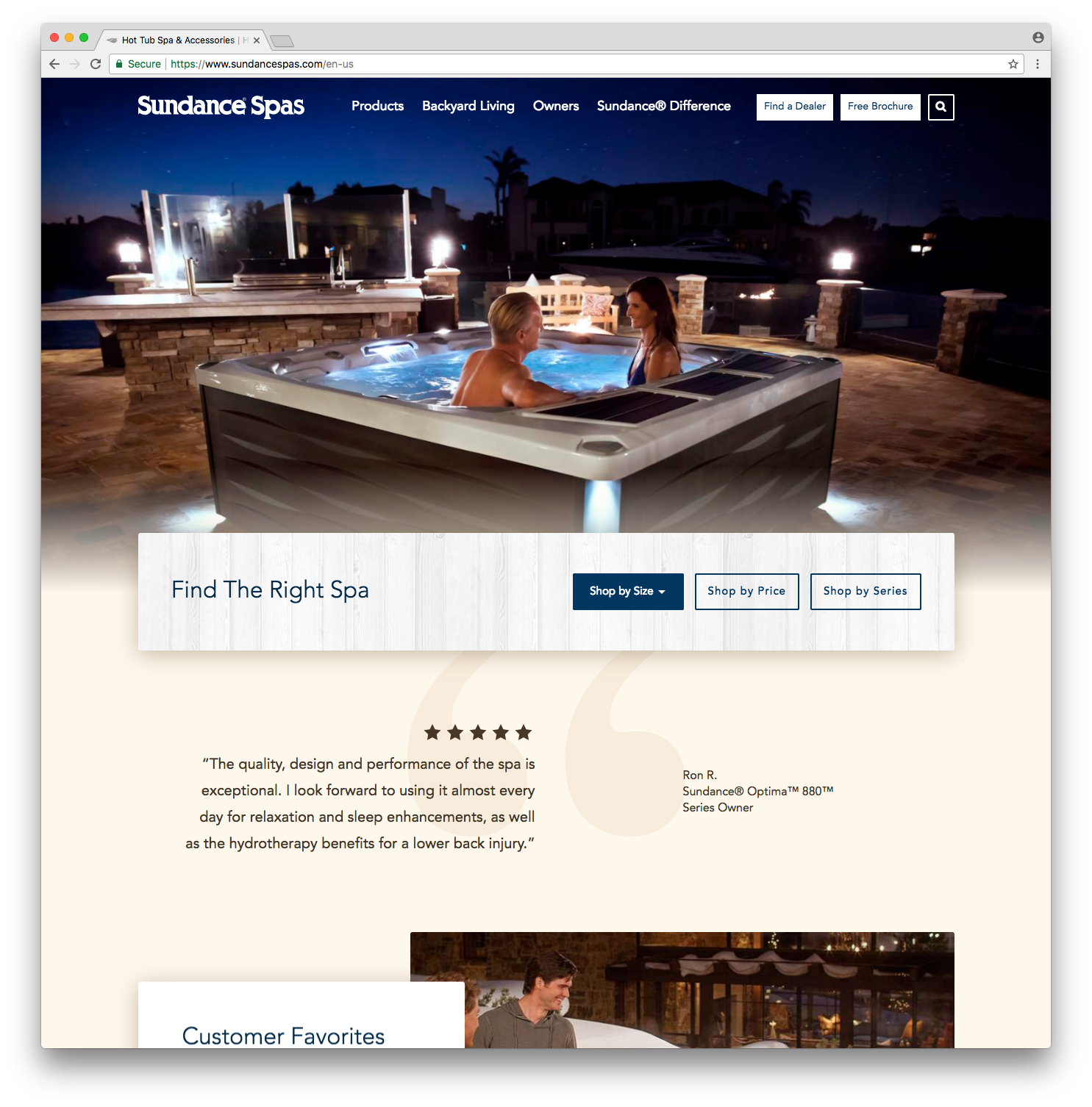 Sundance Spas Homepage