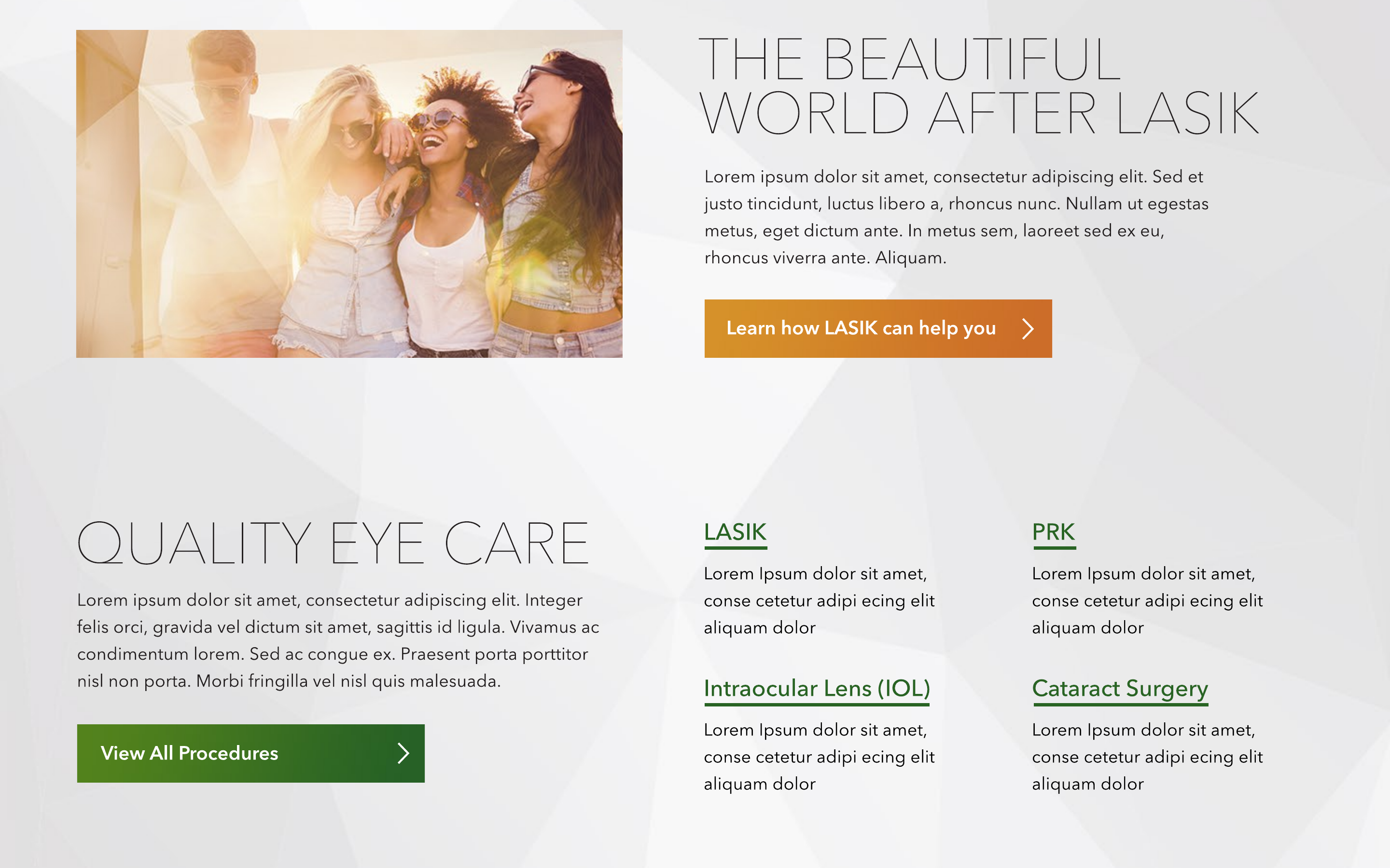 Design: Procedures on the Homepage